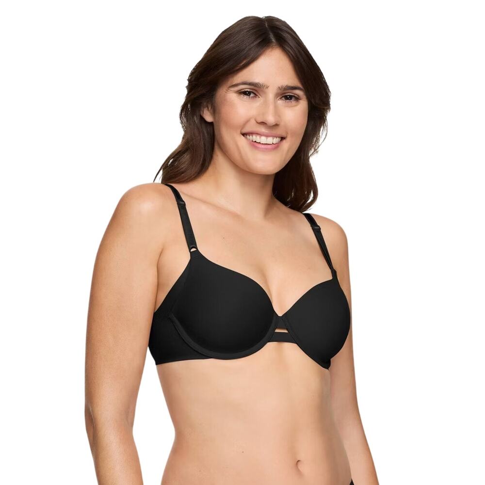Auden Women's Cotton Unlined Demi Bra, Size 36C - Black